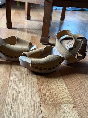 Free People Suede Platform Clog Sandals
